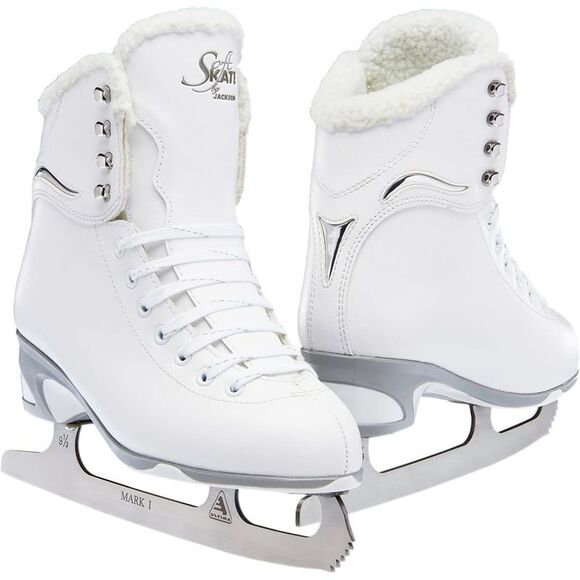 Jackson Ultima Shoes - Jackson Ultima Softec Sport Women's Hockey Skate, White/Fleece - Size 8 Women's